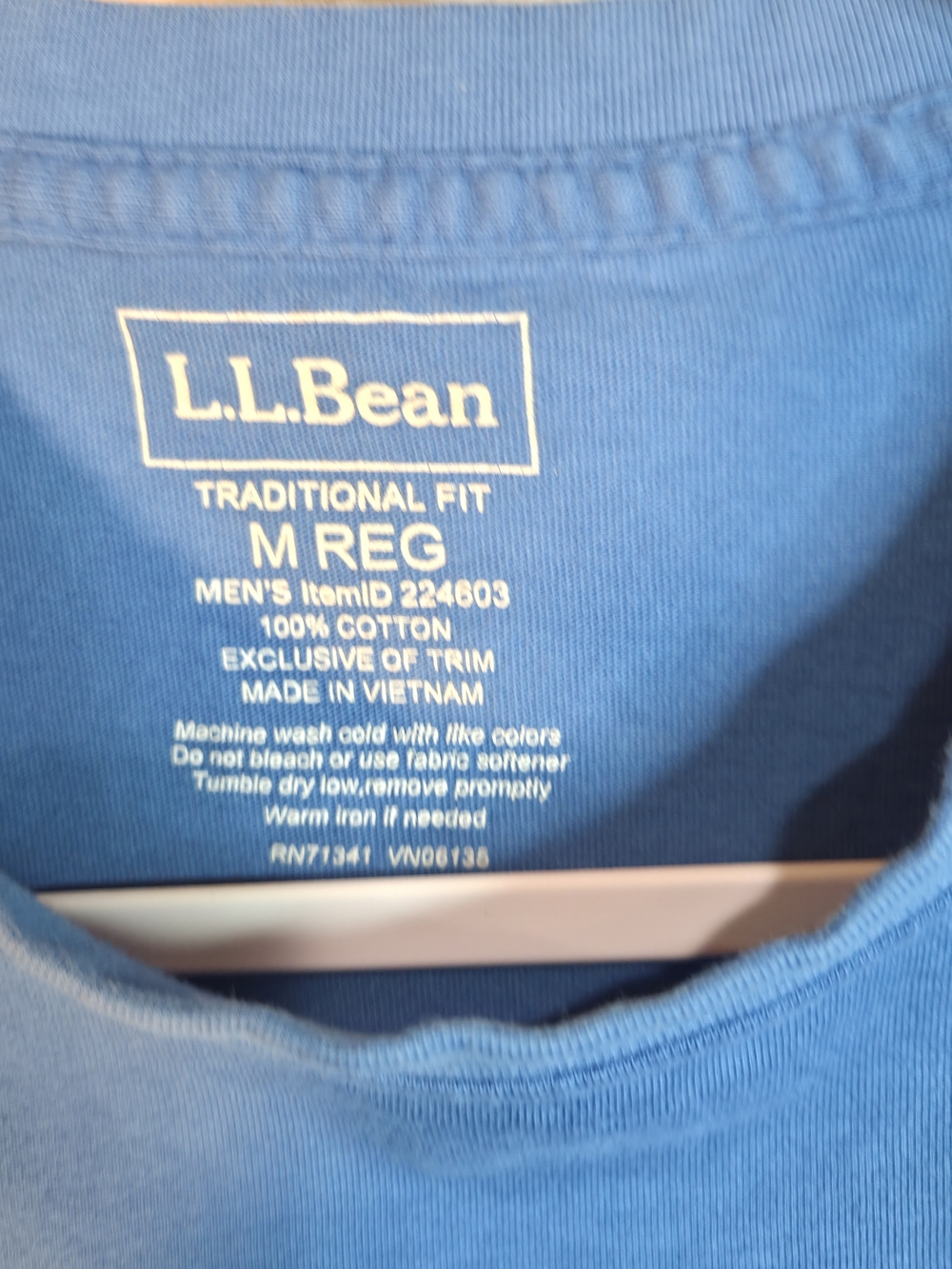 L.L. Bean Men’s Traditional Fit Blue Cotton T-Shirt